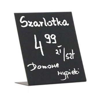 STOJACZKI CZARNE Cenówki KREDOWE 9 x 8,5 cm 10szt