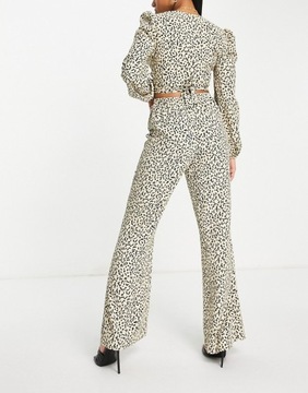 MISS SELFRIDGE BEŻOWE DZWONY ANIMAL PRINT (31)