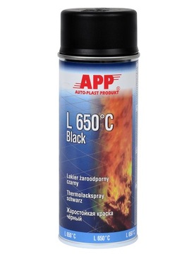 APP Lakier Farba żaroodporna 400ml 650°C Czarna