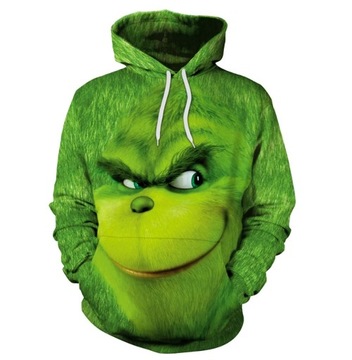 MD zielona bluza z kapturem GRINCH | XL