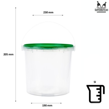 ВЕДРО 5Л ПЛАСТИКОВЫЙ КОНТЕЙНЕР ДЛЯ ЕДЫ