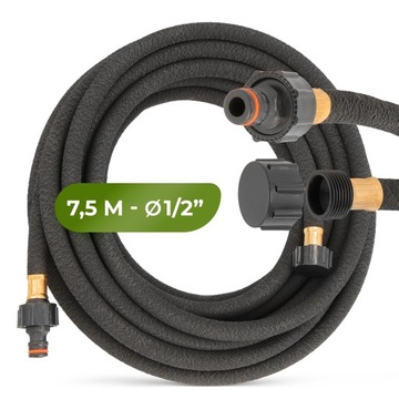 Садовый шланг 1/2, 7,5 м. ОРОШЕНИЕ. Резиновый разбрызгиватель капельного потоотделения.