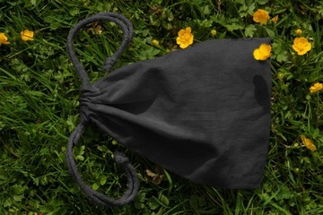 СУМКА ДЛЯ МЕЛКИХ ПРЕДМЕТОВ ИЗ ХЛОПКА 15х20 см ЧЕРНАЯ 220г Экологическая сумка