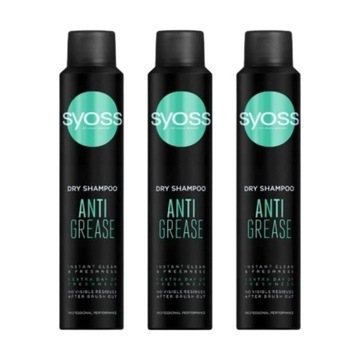 Syoss Anti Grease Suchy Szampon 200ml x3