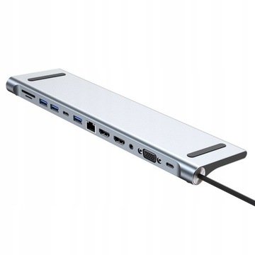 ДОК-СТАНЦИЯ-концентратор для ноутбука 12 в 1 USB-C HDMI LAN SD ASUS ACER SAMSUNG