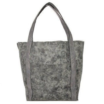 Torba torebka Shopper Bag Maciejka skórzana shopperka popielata T0009-03