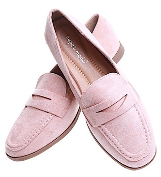 Wsuwane damskie półbuty buty loafersy obuwie płaskie 15467