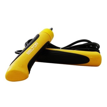 BELTOR SKAKANKA TRENINGOWA GUMOWANA PVC 275 CM CZARNA ŻÓŁTA REGULOWANA