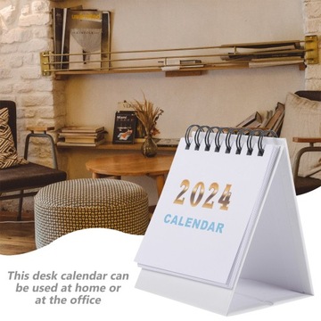 Мини-настольный календарь на 2024 год со спиральным карманом