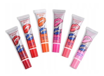 Zestaw 6 Szminek do Ust Peel-off Lipstick Gloss Różne Kolory Zapachy
