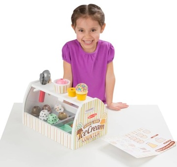 MELISSA & DOUG МАГАЗИН МОРОЖЕНОГО ПОДСТАВКА ДЛЯ МОРОЖЕНОГО ДЕТСКАЯ ДЕРЕВЯННАЯ ИГРУШКА