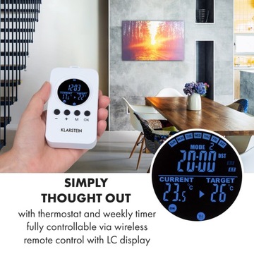 ИНФРАКРАСНАЯ НАГРЕВАТЕЛЬНАЯ ПАНЕЛЬ KLARSTEIN ИЗЛУЧАЮЩИЙ ОБОГРЕВАТЕЛЬ 580ВТ ПУЛЬТ ДИСТАНЦИОННОГО УПРАВЛЕНИЯ