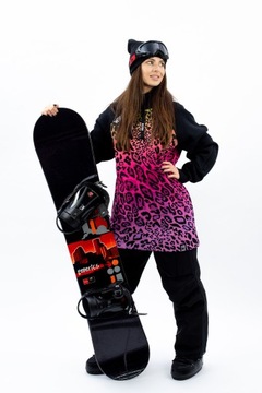 Damska Bluza Snowboardowa Multicolor Leopard XS