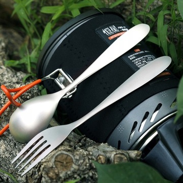 Lixada Легкая обеденная вилка и ложка из титана