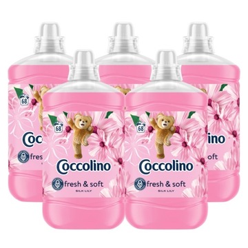 5x Coccolino Fresh&Soft Silk Lily Płyn do płukania tkanin 1,7L ( 68prań )