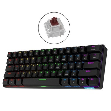 Gamingowa Mini RGB LED Bezprzewodowa klawiatura mechaniczna Bluetooth 61 kl