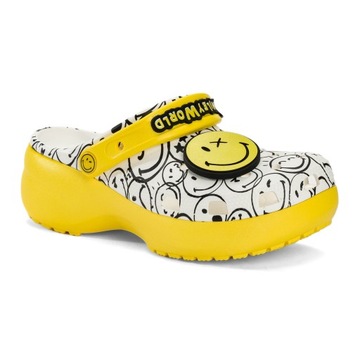 Klapki Crocs Classic Platform Smiley World Charm white/multi 38-39 EU