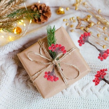 FROST RED ИСКУССТВЕННАЯ Рябина, 20 шт, НАБОР, ЕЛОЧНЫЕ УКРАШЕНИЯ, БЕЗУШКИ