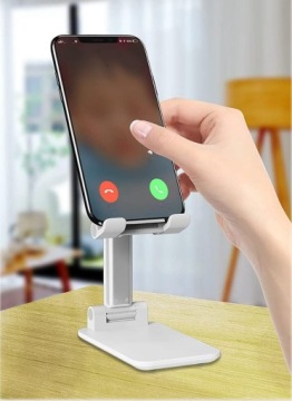 Белая складная настольная подставка для мобильного телефона или планшета