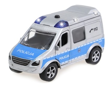POLICJA RADIOWÓZ VAN METAL 11 CM Z POLSKIM GŁOSEM LED