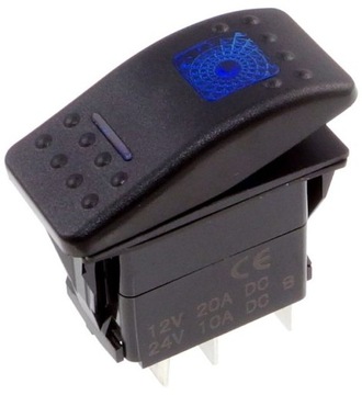 Przełącznik Carling ON-OFF 2-poz 4-pin niebieski, SW-CSW-6-BLU