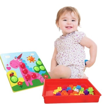 Кнопка-головоломка, кнопка, тренировка рук, мозаика, руководство, Монтессори, Эду