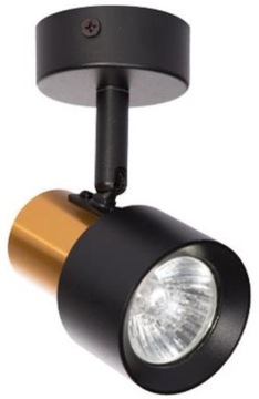 Kinkiet lampa oprawa halogenowa LED sufitowa pojedyncza czarno-złota