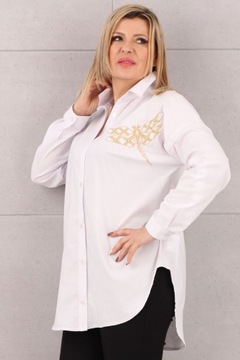 РУБАШКА ЖЕНСКАЯ, ХЛОПОК, ЭЛЕГАНТНАЯ, МОДНАЯ Аппликация, ВЫШИВКА OVERSIZE