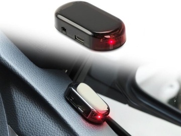 IMITACJA LAMPKA FAŁSZYWEGO ALARMU SAMOCHODU AUTA LED Migająca Solarna USB