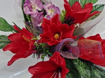 ГРАВИЙНЫЙ ЦЕНТР КЛАДБИЩЕ АССОРТИМЕНТ ИСКУССТВЕННЫЕ ЦВЕТЫ БОЛЬШОЙ НАБОР 00-123