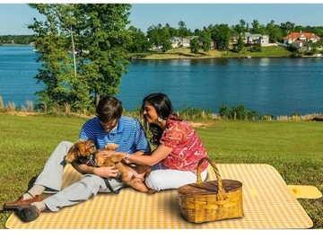 КОВРИК ДЛЯ ПЛЯЖНОГО ПИКНИКА ВОДОНЕПРОНИЦАЕМОЕ ОДЕЯЛО БОЛЬШОЕ С ПОРТАТИВНЫМ ЧЕХОЛОМ 200x200см