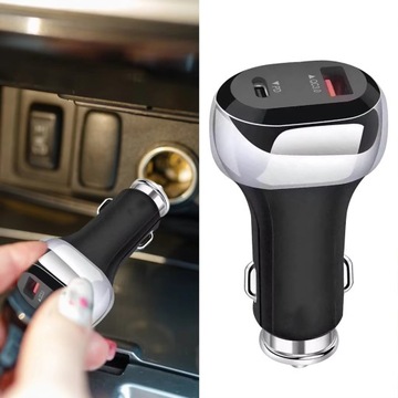 АВТОМОБИЛЬНОЕ ЗАРЯДНОЕ УСТРОЙСТВО БЫСТРАЯ ЗАРЯДКА USB USB-C PD QC 38 Вт МОЩНОСТЬ 3 А