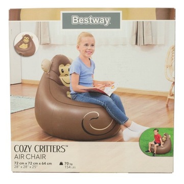 BESTWAY 75116 Кресло надувное, пуф-обезьянка, 70кг