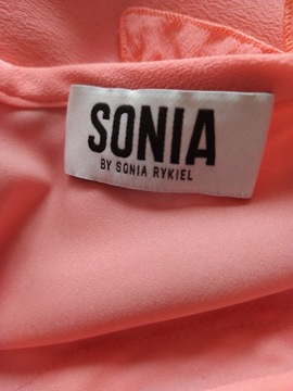 Sonia Rykiel neonowa jedwabna sukienka 42