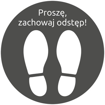 NAKLEJKA NA PODŁOGĘ 30 cm Proszę zachowaj odstęp!