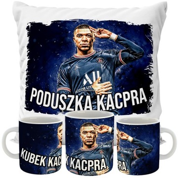 ZESTAW KUBEK + PODUSZKA KYLIAN MBAPPE PREZENT
