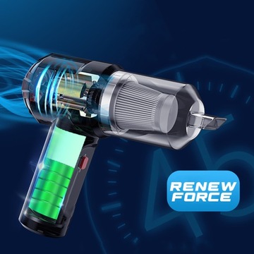 Беспроводной автомобильный пылесос с ручным фильтром Hepa МОЩНЫЙ 120 Вт + насадки