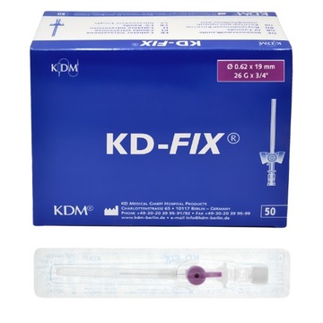 KANIULA WENFLON KD-FIX 0,62 x 19 mm 26G FIOLETOWY