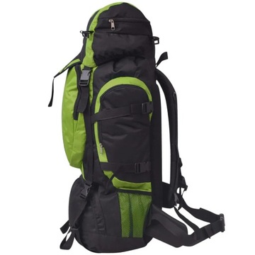 Plecak turystyczny XXL 75 L, czarno-zielony