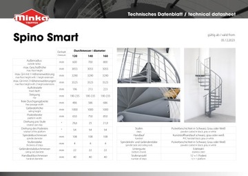 Внутренняя винтовая лестница, сталь SPINO Smart/ диаметр 160 см