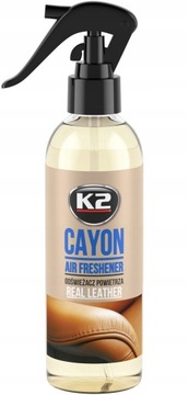 K2 CAYON REAL LEATHER Odświeżacz powietrza zapach samochodowy do biura 250m
