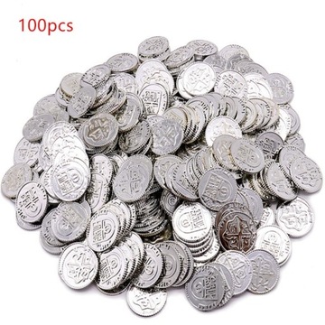 100 sztuk piracki skarb gry żetony do pokera złoce
