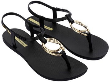 Sandały damskie Ipanema CLASS CHARM Eleganckie Płaskie Wygodne Czarne 39