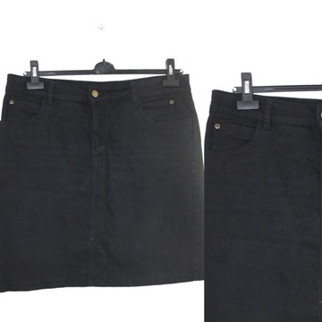 y1 JOHN BANER Modna Jeansowa Czarna Prosta Spódnica 42 XL