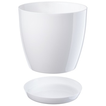 DONICZKA Z PODSTAWKĄ DONICA OSŁONKA 20cm BIAŁA