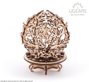 Szkatułka - kwiat mechaniczne puzzle 3D UGears