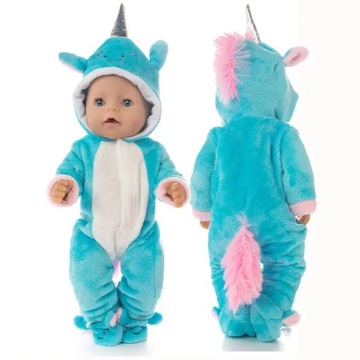 Śliczne Unicorn strój dla 17 Cal laleczka bobas 43cm noworodki laleczka