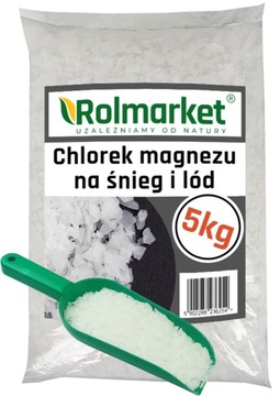 ŚWIEŻY CHLOREK MAGNEZU NA LÓD ŚNIEG nie SÓL 5kg NA PRAKINGI CHODNIKI DROGI