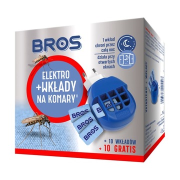 BROS Elektro na komary urządzenie + 10 wkładów