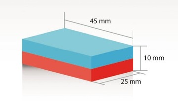 Неодимовый магнит Н52 45х25х10 38кг 23% НДС